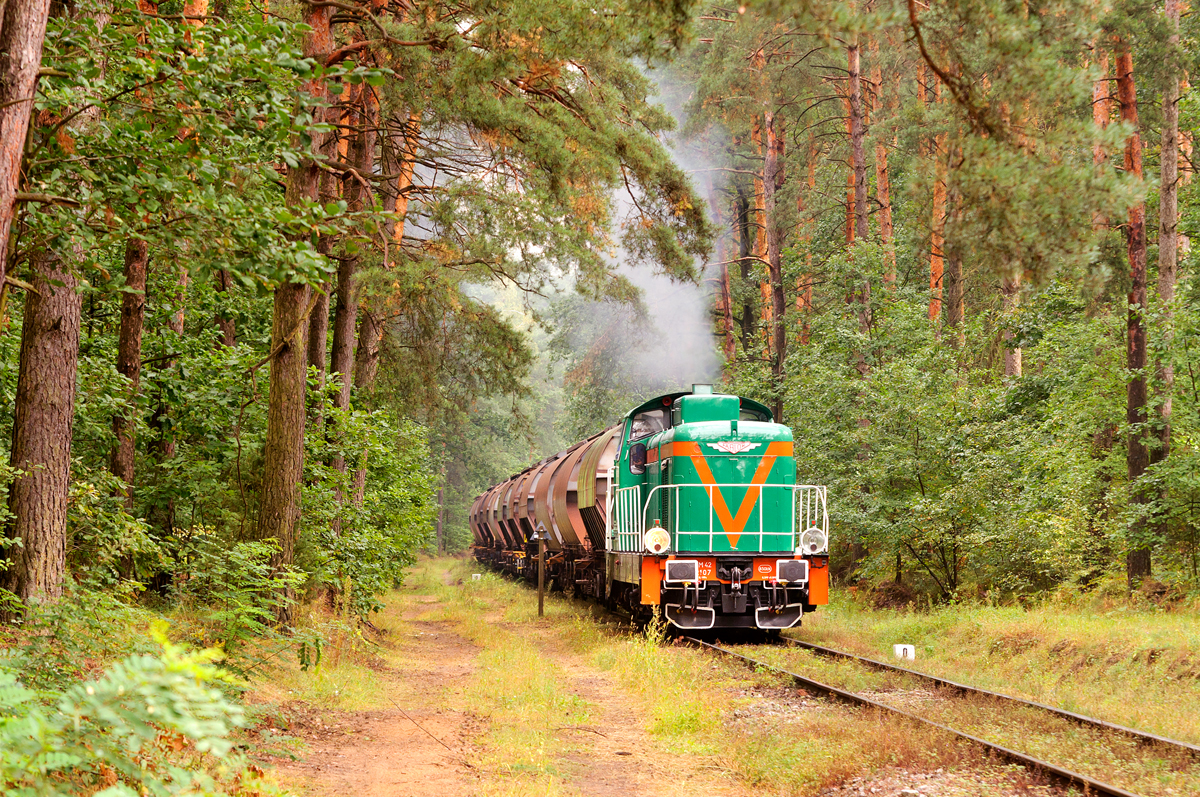 SM42-2107 z wagonami