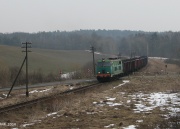SU45 z towarowym do na odcinku Leosia - Drzycim
